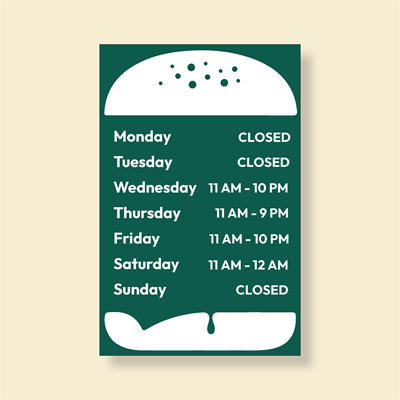 Show details for Hours of Operation - choose times from a dropdown