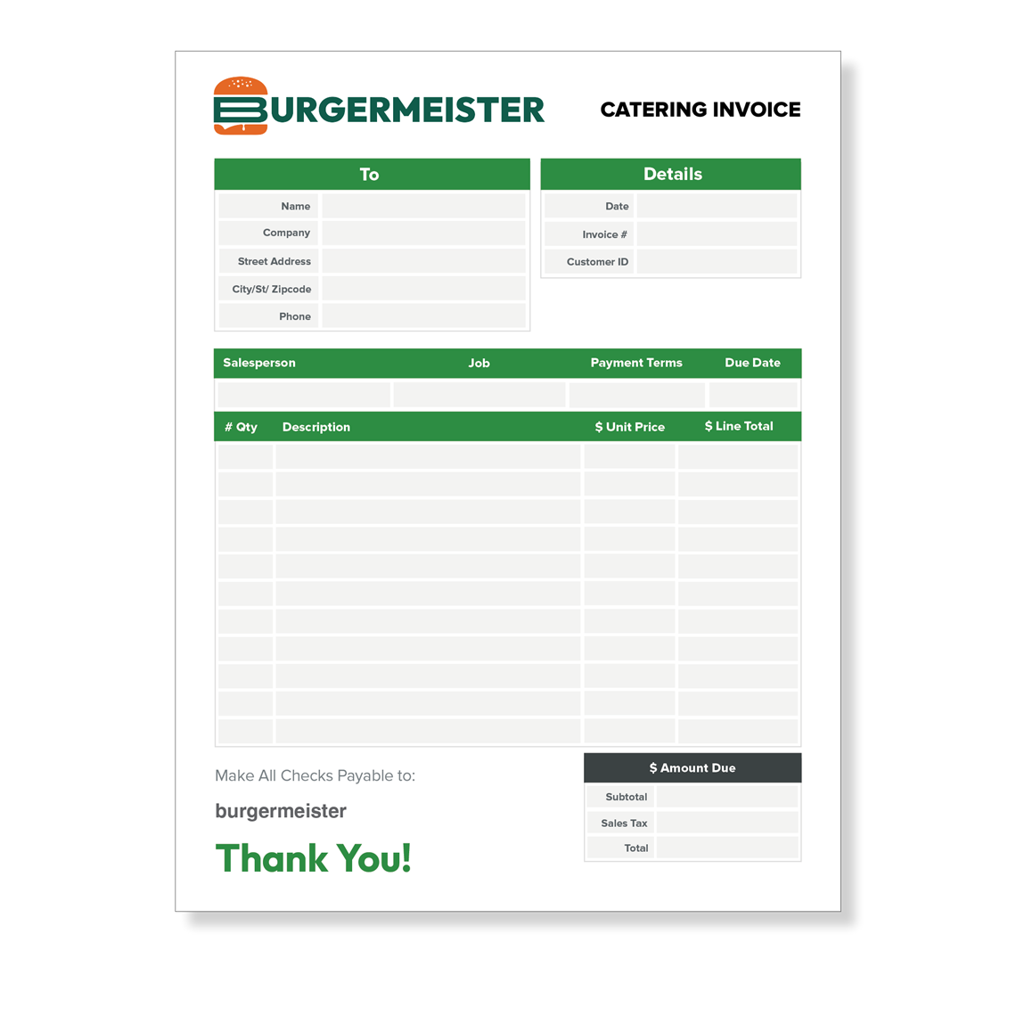Show details for Catering Invoices