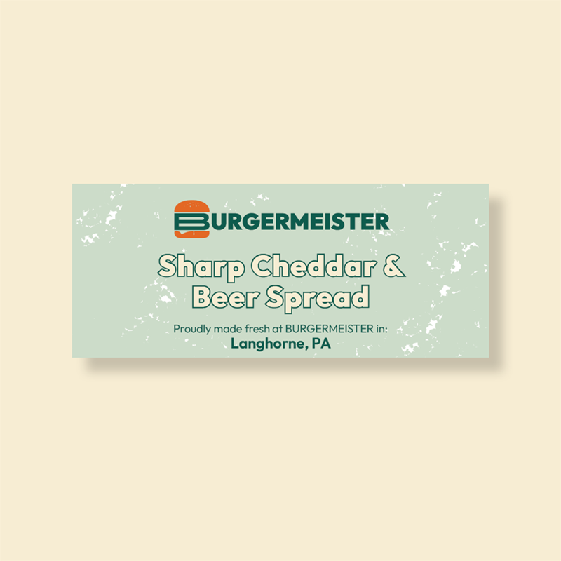 Show details for Burgermeister Cheese and Beer Spread Label - choose from different sizes