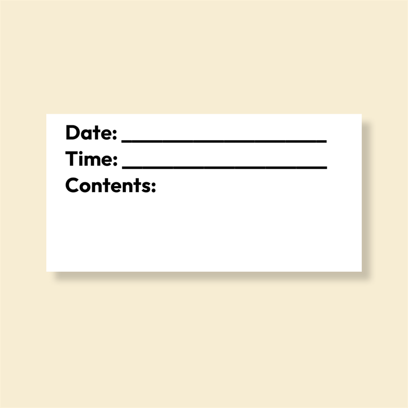 Show details for Date - Time - Contents Labels - choose from different sizes